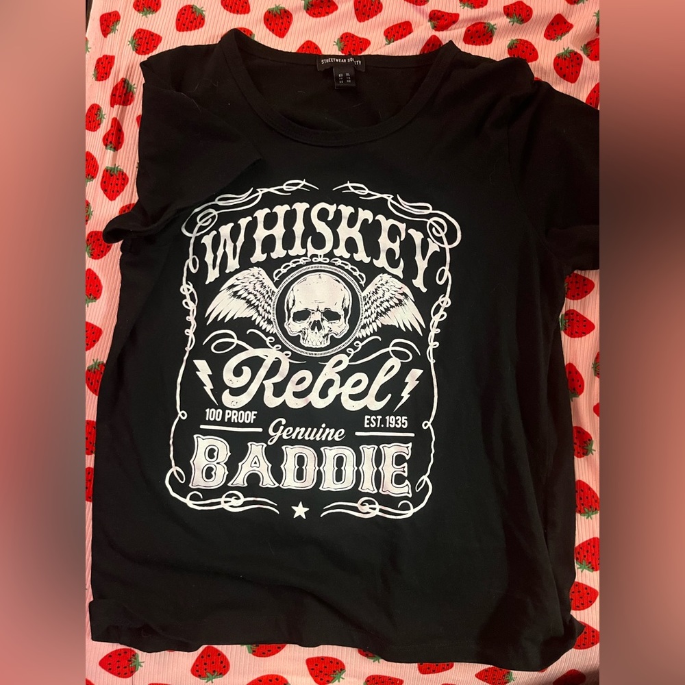 Black rocker style tee